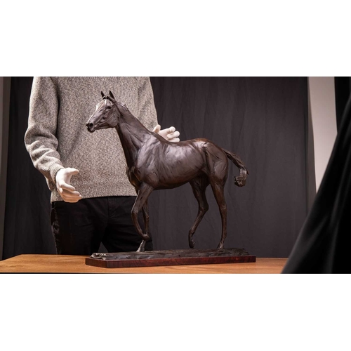 193 - Charlie Langton (British b. 1983), 'Prancing Mare', a large patinated bronze study of a horse, mount... 