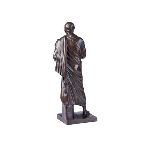 201 - A large 19th-century French Grand Tour patinated bronze figure of Sophocles, 'F. Barbedienne, Fondeu... 