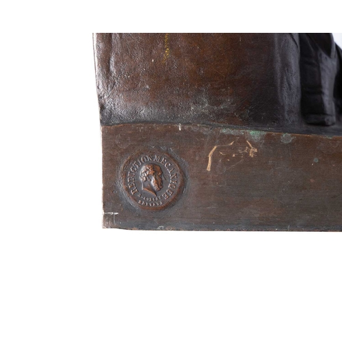 201 - A large 19th-century French Grand Tour patinated bronze figure of Sophocles, 'F. Barbedienne, Fondeu... 