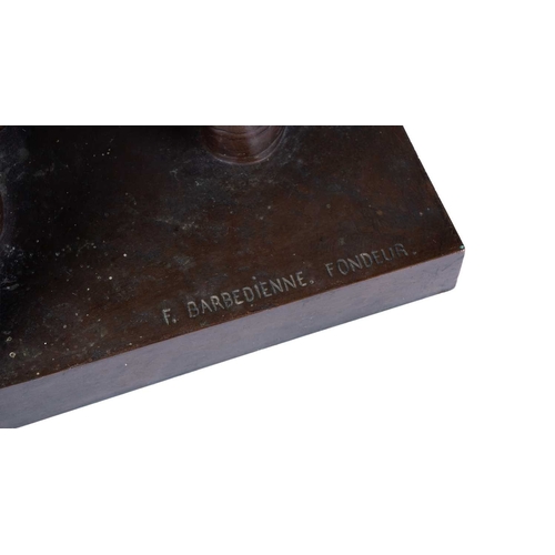 201 - A large 19th-century French Grand Tour patinated bronze figure of Sophocles, 'F. Barbedienne, Fondeu... 