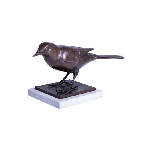 202 - Sally Arnup FRBS, ARCA (1930-2015), 'Blackbird', a patinated bronze limited edition figure on a squa... 