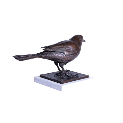 202 - Sally Arnup FRBS, ARCA (1930-2015), 'Blackbird', a patinated bronze limited edition figure on a squa... 