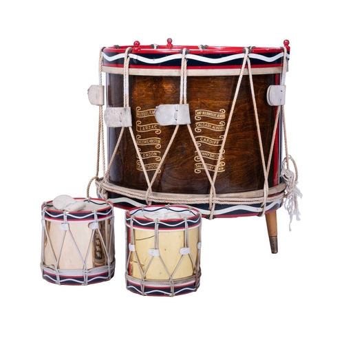 208 - A 19th-century needlework military flag, Welsh Guards, of shaped outline, with a Lion Gardant and tw... 