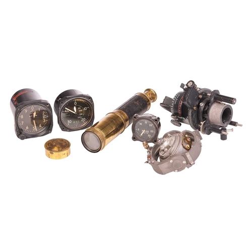 210 - A group of WW2 and later Military and civil aeronautical instruments and gauges, to include a Kollsm... 