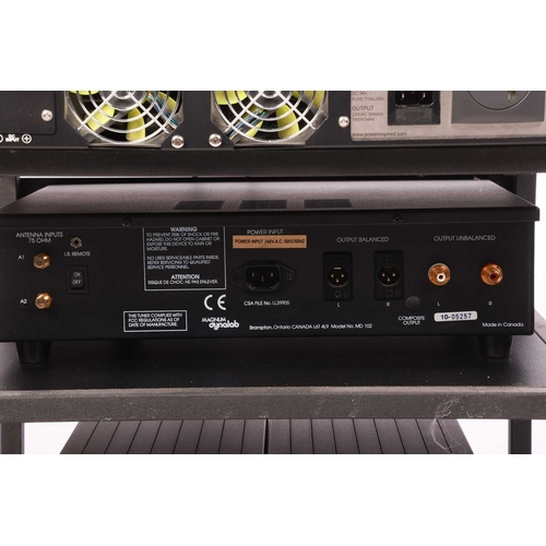 227 - A collection of assorted unboxed Hi-Fi & Video items, comprising: a Magnum Dynalab Analog FM Tuner, ... 