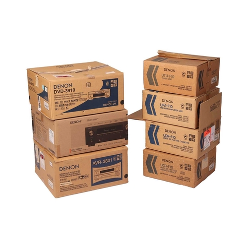 235 - A collection of boxed Denon Hi-Fi & Visual equipment, comprising: an AVR-3801 A/V Surround Receiver,... 
