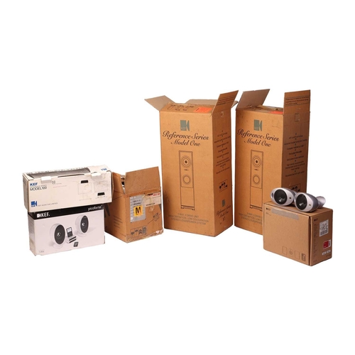 240 - A group of Kef Hi-Fi equipment, comprising: a pair of Reference Series Model One floor speakers, Bla... 