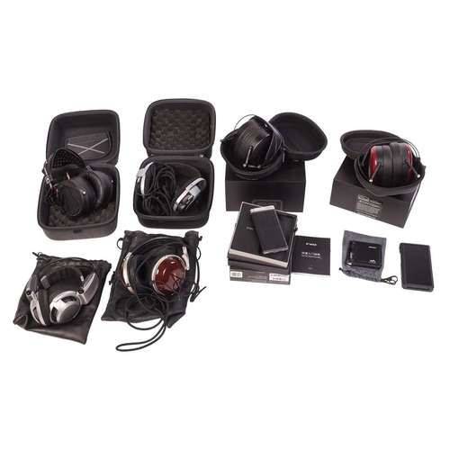 242 - A collection of assorted audio accessories, comprising: a boxed Oppo HA-2 Portable Headphone Amplifi... 