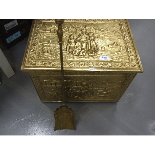 159 - Brass coal box