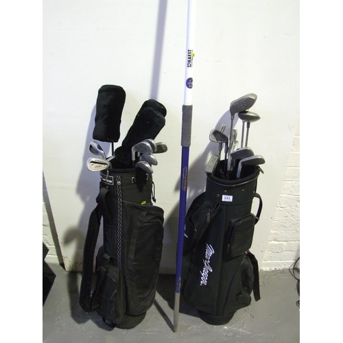 243 - Set of golf bags and clubs x2 inc javalin