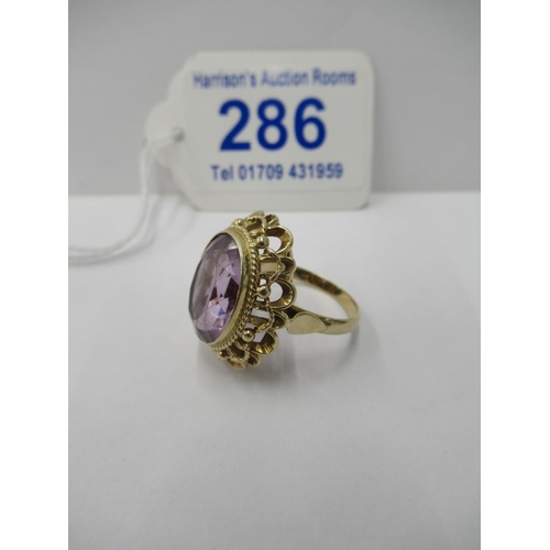 286 - 14ct gold dress ring 6.4g total weight