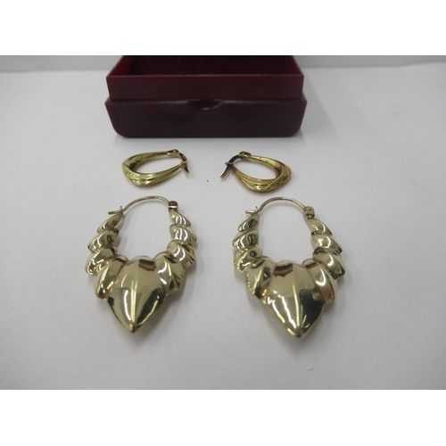 289 - 2 pair 9ct gold earings 3.5g