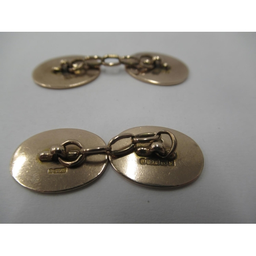 292 - 9ct rose gold cufflinks 8.1g