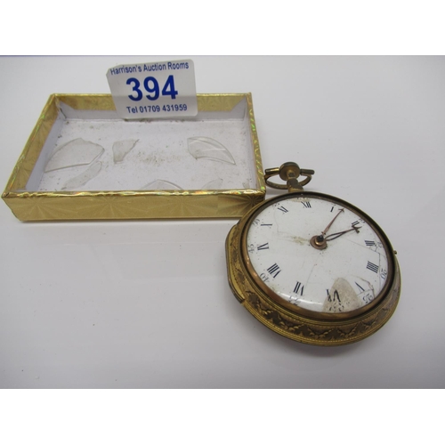 394 - Pocket watch engraved Geo Cartright London with enamel C 1706 A/F