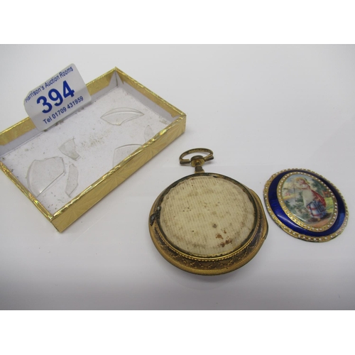 394 - Pocket watch engraved Geo Cartright London with enamel C 1706 A/F