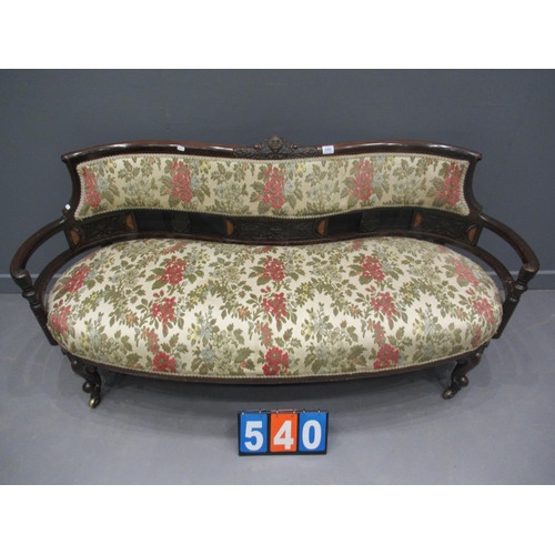 540 - Edwardian inlaid mahogany chaise lounge/sofa