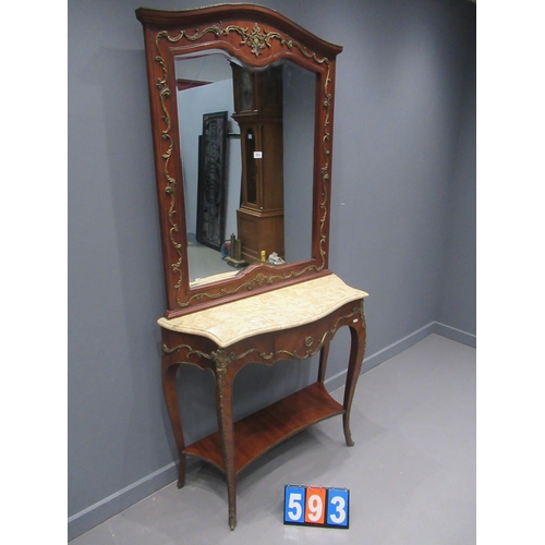 593 - french console table and mirror