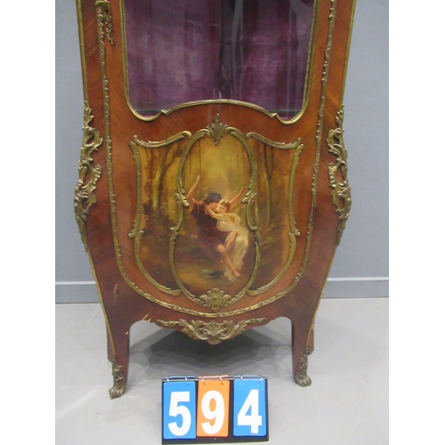 594 - victorian french vitrine gilt ormalu mounting