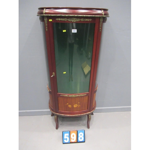 598 - french bow fronted vitrine