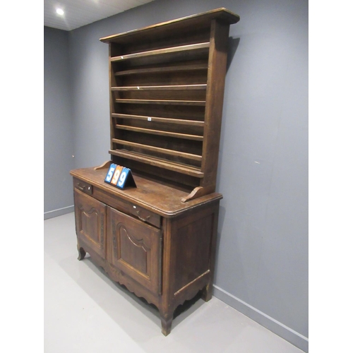 599 - early antique oak french dresser