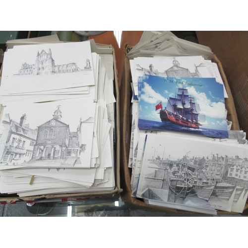 146 - 2 boxes of whitby postcards