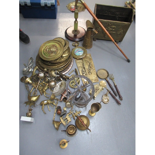 231 - Large box of brass ware