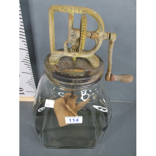 114 - Old glass butter creamer