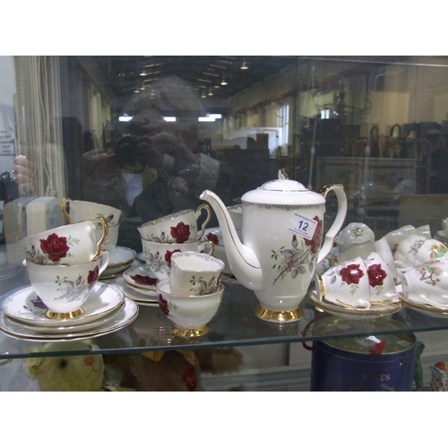 12 - 4 China tea sets (1 set missing one cup)