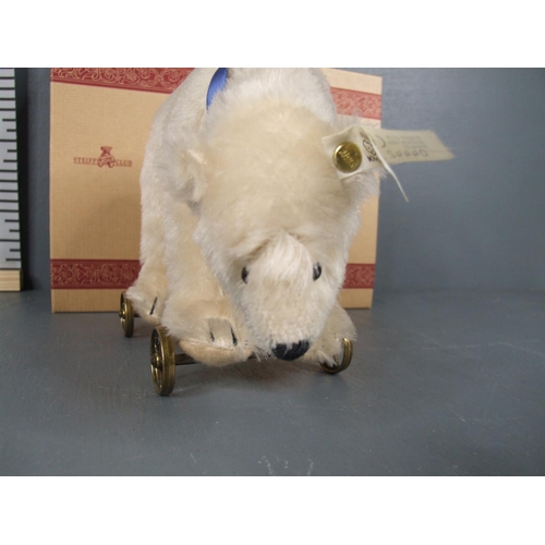 14 - Steiff Polar bear on brass wheels. Advertised on eBay for £500