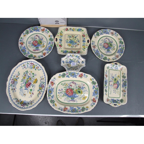 151 - Old masons pottery inc tea pot & plates