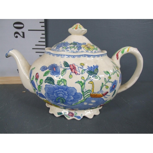 151 - Old masons pottery inc tea pot & plates