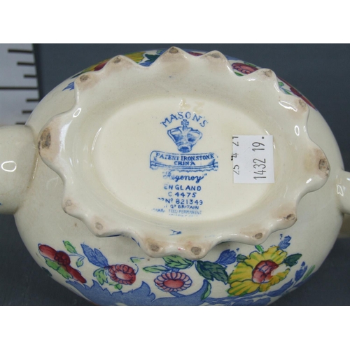 151 - Old masons pottery inc tea pot & plates