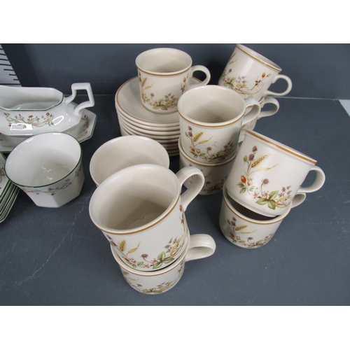 157 - Box eternal bow & harvest tea ware & Marks and Spencer's pottery