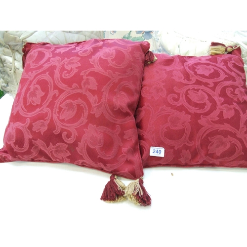 240 - 2 Bedspread throws + 1 light shade + cushion