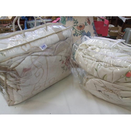 240 - 2 Bedspread throws + 1 light shade + cushion