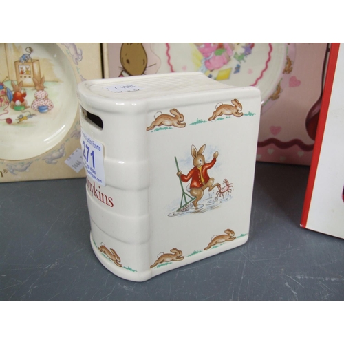 271 - 3 x boxed wedgewood peter rabbit nursery sets + money box