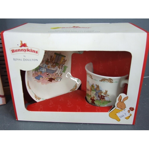 271 - 3 x boxed wedgewood peter rabbit nursery sets + money box