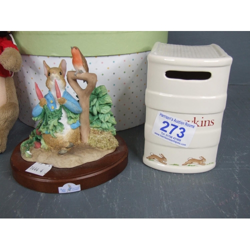 273 - Bunnykins peter rabbit rabbits x 2 + money box etc