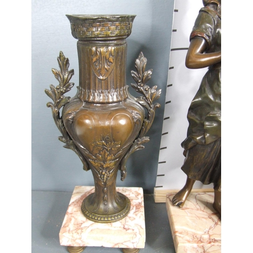 285 - Spelter clock garniture