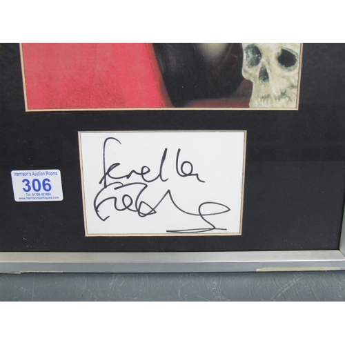 306 - Original framed & signed Fenella Fielding autograph. famous for playing in carry on films