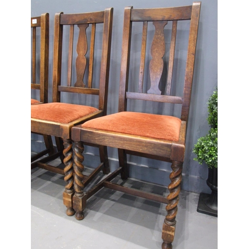 472 - Set of 4 barley twist chairs