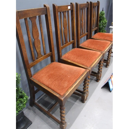 472 - Set of 4 barley twist chairs