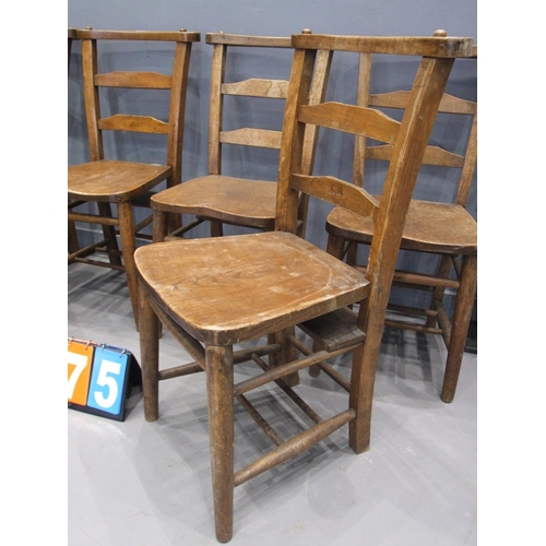 475 - Set of 6 chapel chairs