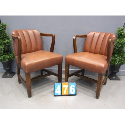 476 - Pair of art deco library chairs