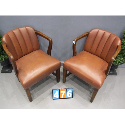 476 - Pair of art deco library chairs