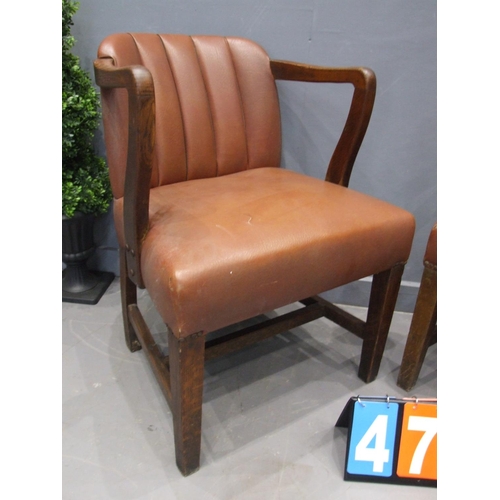 476 - Pair of art deco library chairs