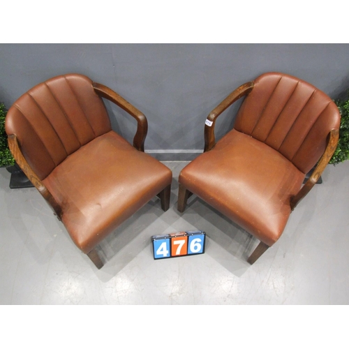 476 - Pair of art deco library chairs