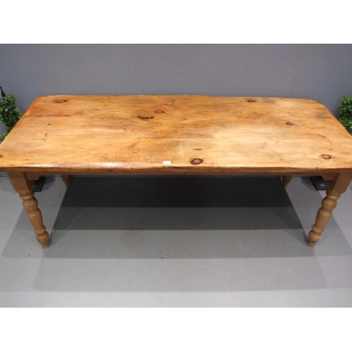 477 - Large pine farmhouse table 7 ft x 3 ft