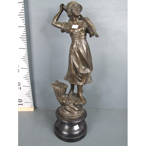 89 - Pair spelter figures 