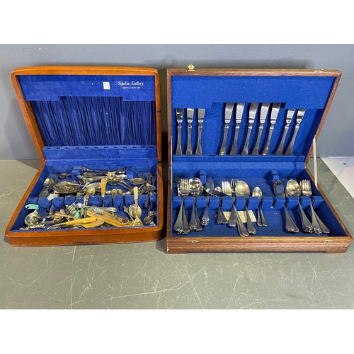 59 - 2 Cutlery boxes & contents